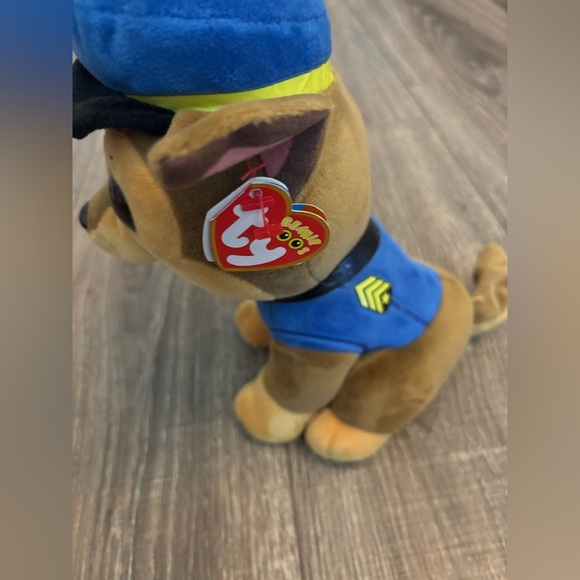 Ty Beanie Boos Paw Patrol CHASE the Dog 7" Beanbag Plush Toy Police Glitter Eyes - Picture 2 of 3